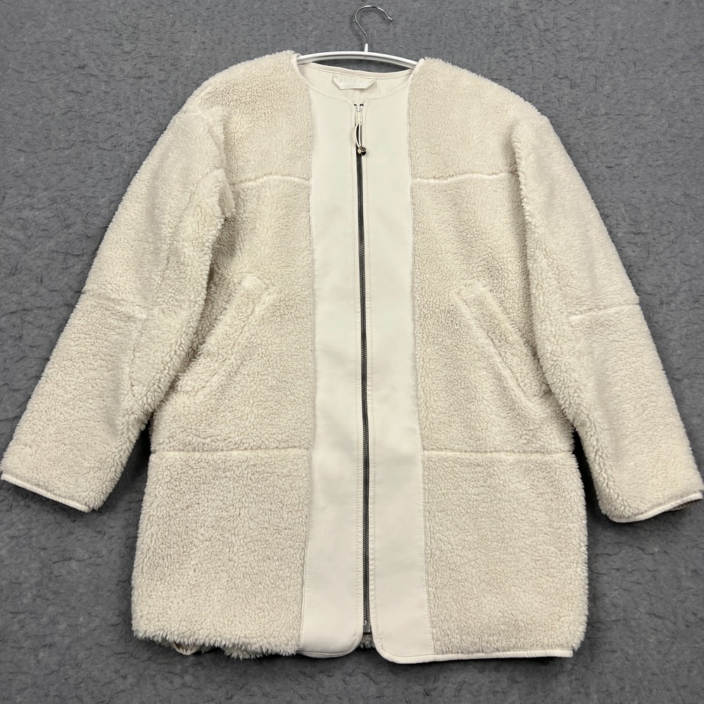 Lululemon Jacket Women's 2 Opal Collarless Textured Fleece Full Zip Sherpa Coat - Picture 1 of 10